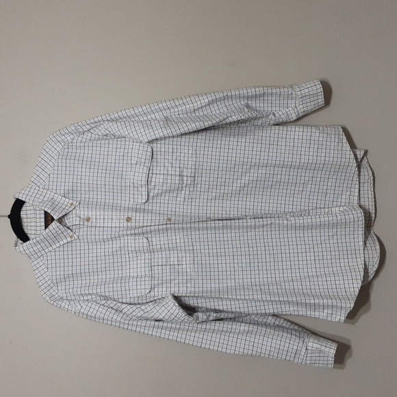 Woolrich men plaid casual button down shirt  L casual office y2k retro white - Picture 7 of 7